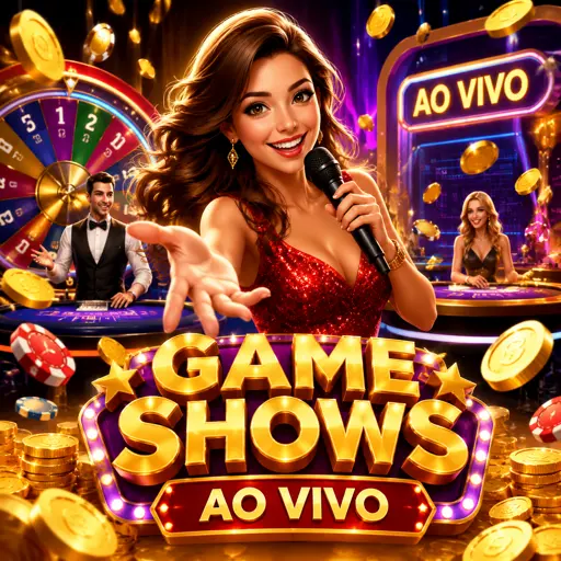 Game show de cassino ao vivo com roda de prêmios e apresentador